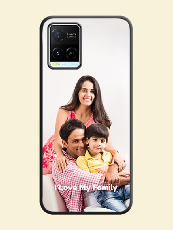 Full Single Pic Upload With Text On Space Black Personalized Soft Matte Phone Covers -Vivo Y21E