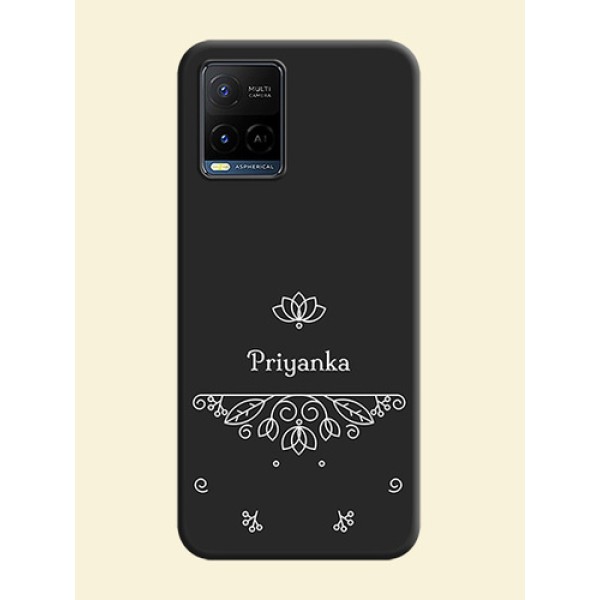 Lotus Garden Custom Text On Space Black Personalized Soft Matte Phone Covers -Vivo Y21G