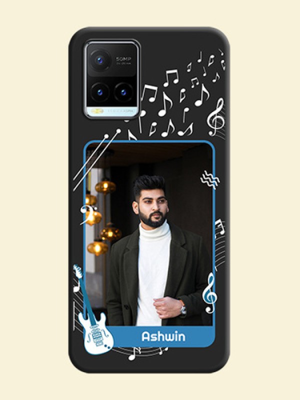Musical Theme Design with Text on Photo on Space Black Soft Matte Mobile Case - Vivo Y21T