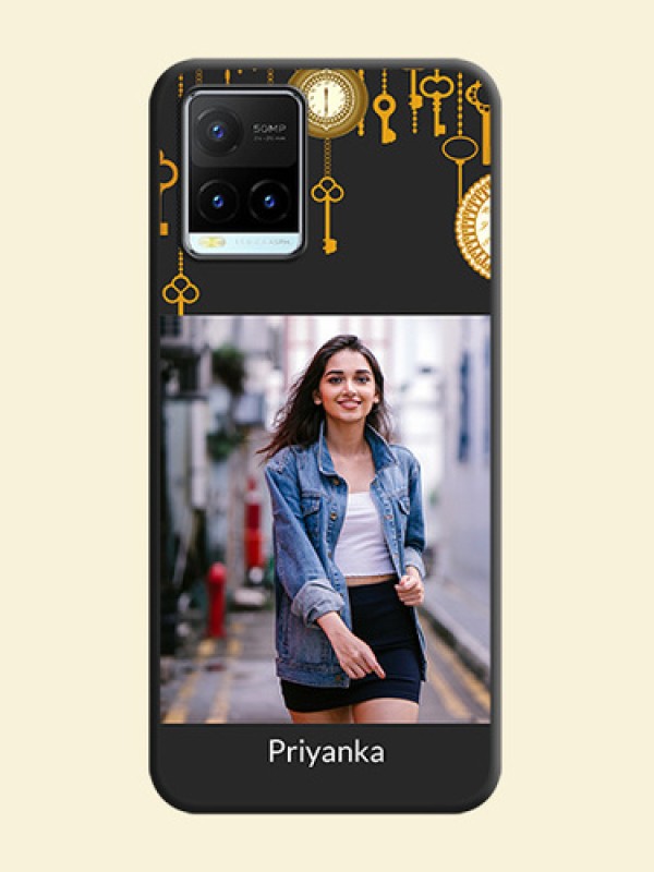 Decorative Design with Text on Space Black Custom Soft Matte Back Cover - Vivo Y21T