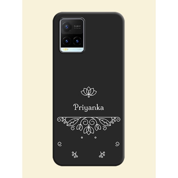 Lotus Garden Custom Text On Space Black Personalized Soft Matte Phone Covers -Vivo Y21T