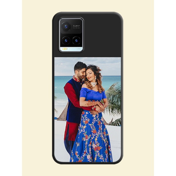 Image Upload With Space Black Color On Custom Soft Matte Mobile Back Cover - Vivo Y21T