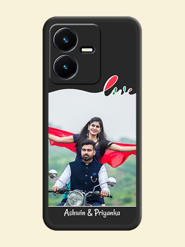 Fall in Love Pattern with Picture on Photo on Space Black Soft Matte Mobile Case - Vivo Y22