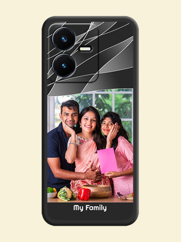 Mixed Wave Lines on Photo on Space Black Soft Matte Mobile Cover - Vivo Y22
