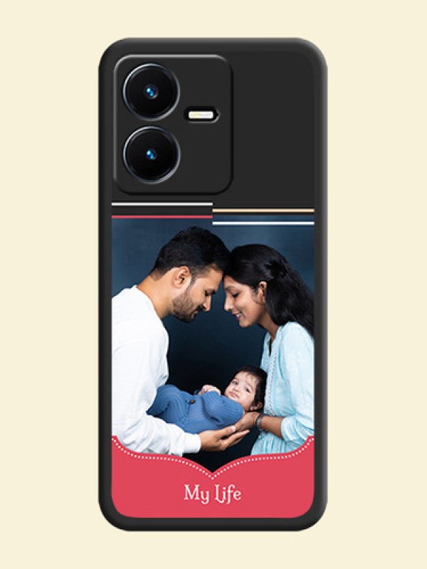 Classic Plain Design with Name on Photo on Space Black Soft Matte Phone Cover - Vivo Y22