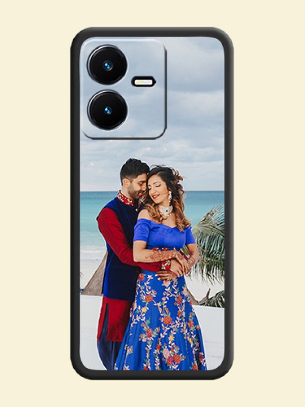 Full Single Pic Upload On Space Black Personalized Soft Matte Phone Covers -Vivo Y22