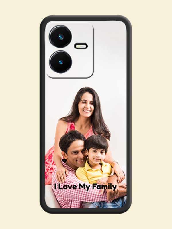 Full Single Pic Upload With Text On Space Black Personalized Soft Matte Phone Covers -Vivo Y22