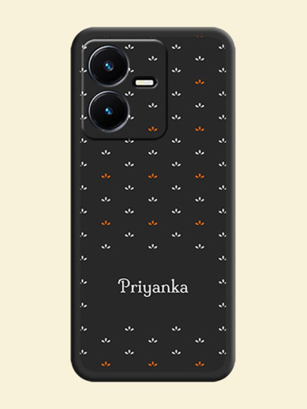 Simple Pattern With Custom Text On Space Black Personalized Soft Matte Phone Covers -Vivo Y22
