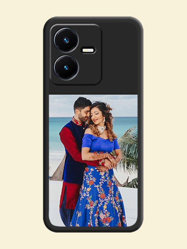 Image Upload With Space Black Color On Custom Soft Matte Mobile Back Cover - Vivo Y22