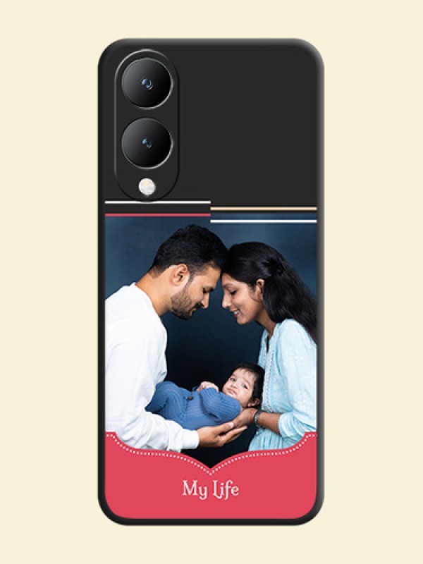 Classic Plain Design with Name - Photo on Space Black Soft Matte Phone Cover -Vivo Y28 5G