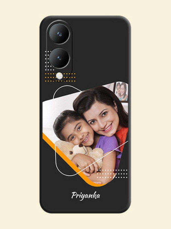Yellow Triangle - Photo on Space Black Soft Matte Phone Cover -Vivo Y28 5G