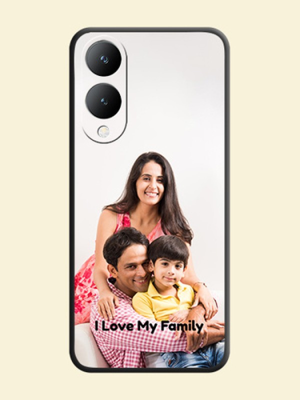 Full Single Pic Upload With Text On Space Black Personalized Soft Matte Phone Covers -Vivo Y28 5G