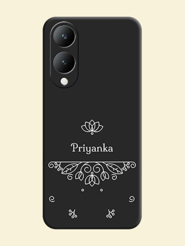 Lotus Garden Custom Text On Space Black Personalized Soft Matte Phone Covers -Vivo Y28 5G