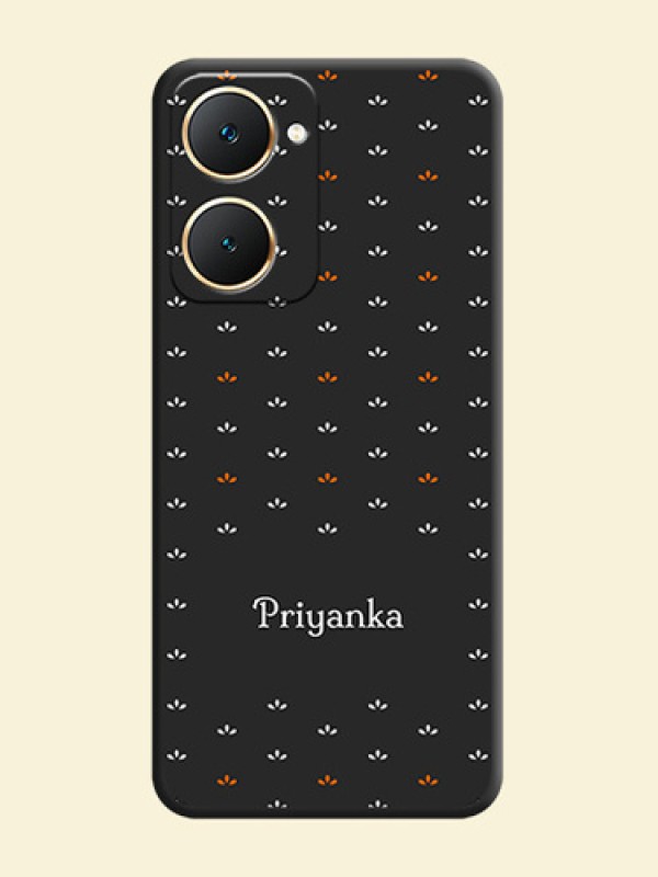 Simple Pattern With Custom Text On Space Black Custom Soft Matte Mobile Back Cover - Vivo Y28s 5G