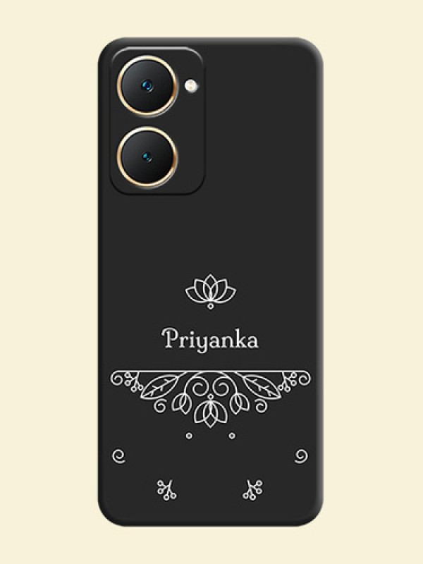 Lotus Garden Custom Text On Space Black Custom Soft Matte Mobile Back Cover - Vivo Y28s 5G