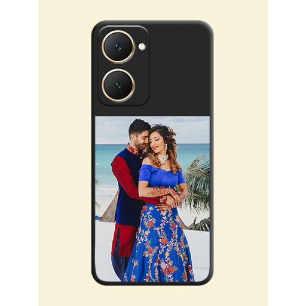 Image Upload With Space Black Color On Custom Soft Matte Mobile Back Cover - Vivo Y28S 5G