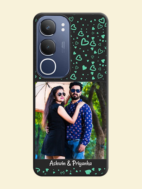 Sea Green Indefinite Love Pattern on Photo On Space Black Custom Soft Matte Mobile Back Cover - Vivo Y29 5G