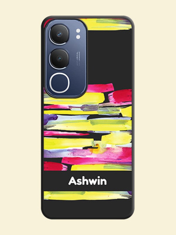 Brush Coloured On Space Black Custom Soft Matte Mobile Back Cover - Vivo Y29 5G