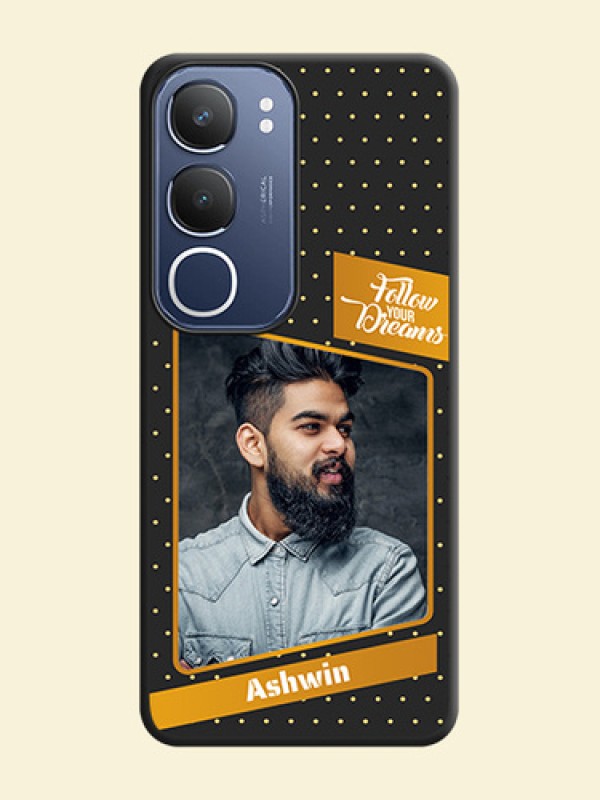 Follow Your Dreams with White Dots On Space Black Custom Soft Matte Mobile Back Cover - Vivo Y29 5G