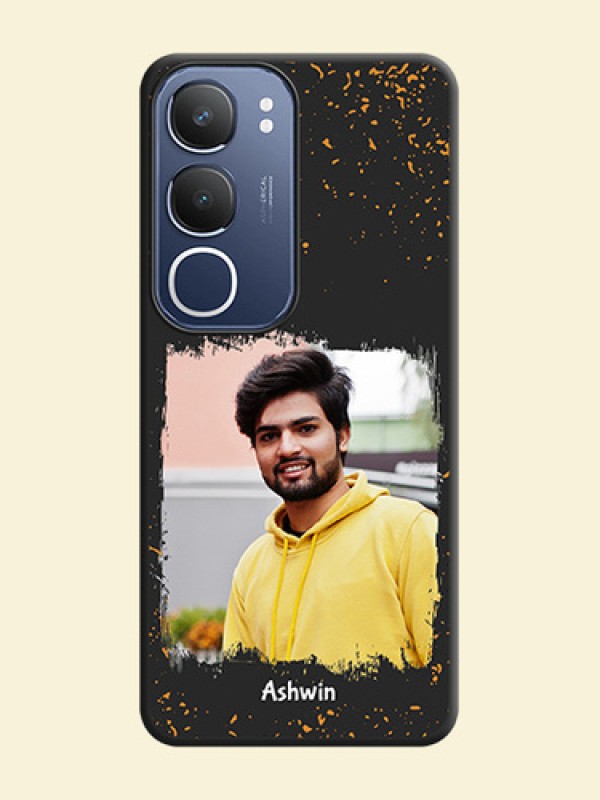 Spray Free Design on Photo On Space Black Custom Soft Matte Mobile Back Cover - Vivo Y29 5G