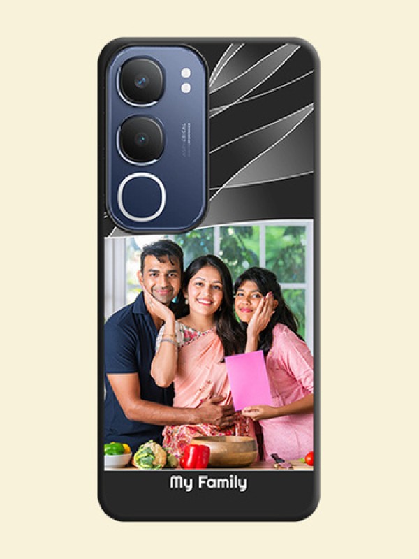 Mixed Wave Lines on Photo On Space Black Custom Soft Matte Mobile Back Cover - Vivo Y29 5G