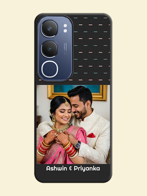 Line Pattern Design with Text On Space Black Custom Soft Matte Mobile Back Cover - Vivo Y29 5G