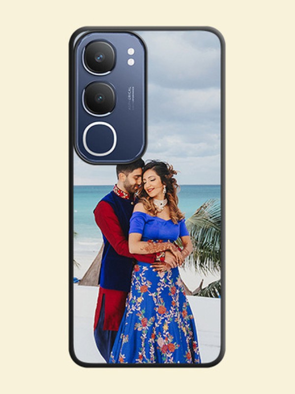 Full Single Pic Upload On Space Black Custom Soft Matte Mobile Back Cover - Vivo Y29 5G
