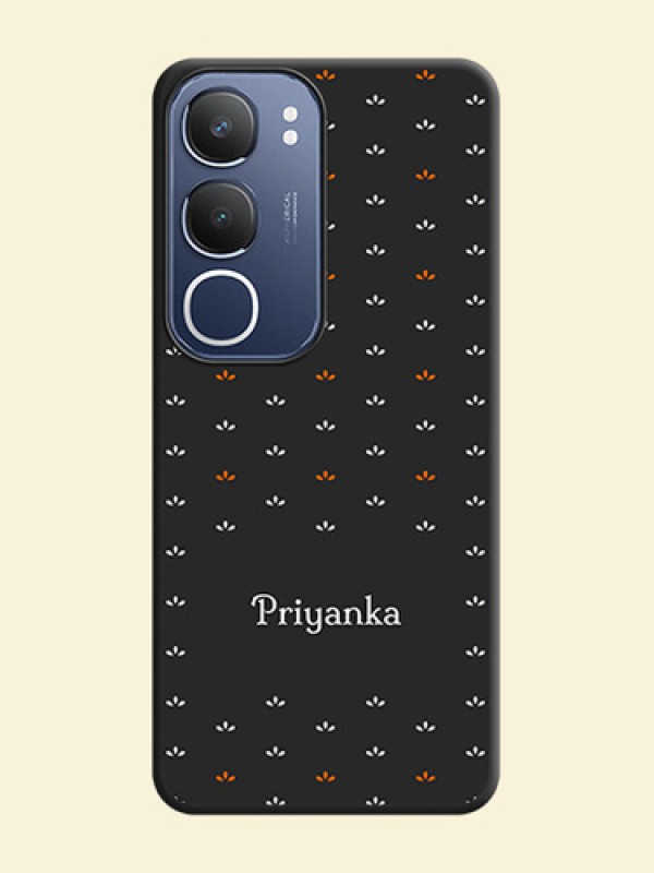 Simple Pattern With Custom Text On Space Black Custom Soft Matte Mobile Back Cover - Vivo Y29 5G
