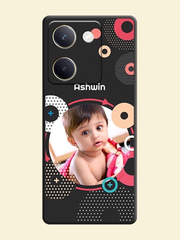 Multicoloured Round Image On Space Black Custom Soft Matte Mobile Back Cover - Vivo Y300 Plus 5G