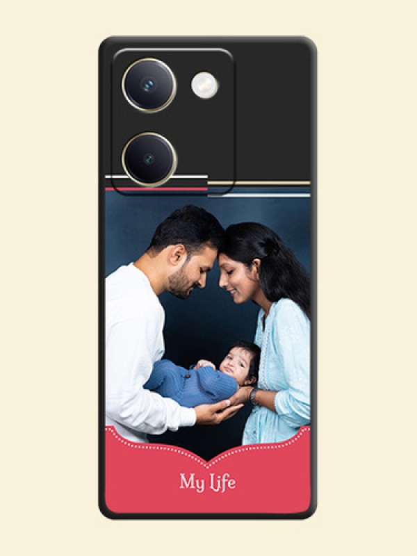 Classic Plain Design with Name On Space Black Custom Soft Matte Mobile Back Cover - Vivo Y300 Plus 5G