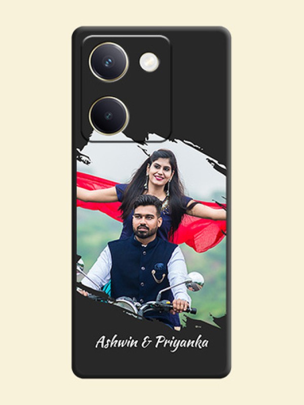 Grunge Brush Strokes on Photo On Space Black Custom Soft Matte Mobile Back Cover - Vivo Y300 Plus 5G