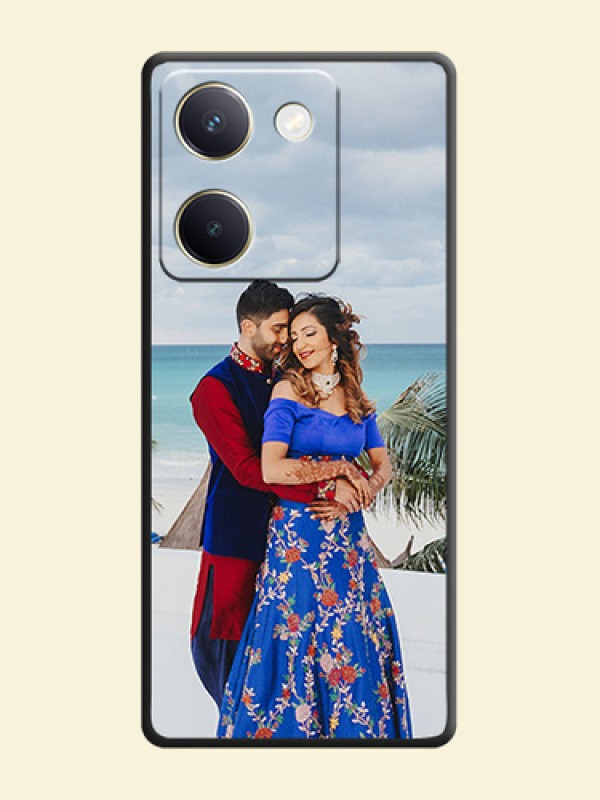 Full Single Pic Upload On Space Black Custom Soft Matte Mobile Back Cover - Vivo Y300 Plus 5G