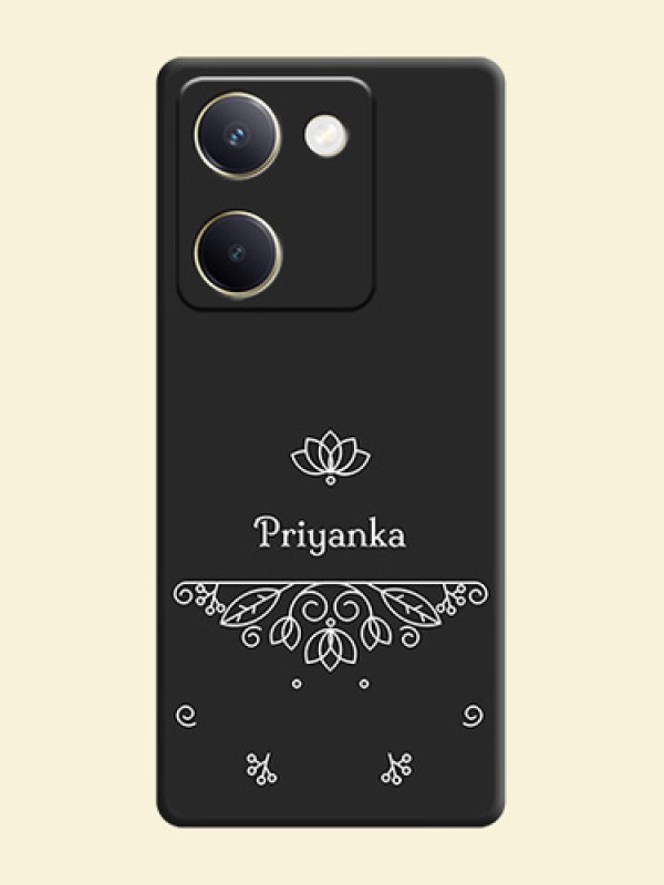 Lotus Garden Custom Text On Space Black Custom Soft Matte Mobile Back Cover - Vivo Y300 Plus 5G