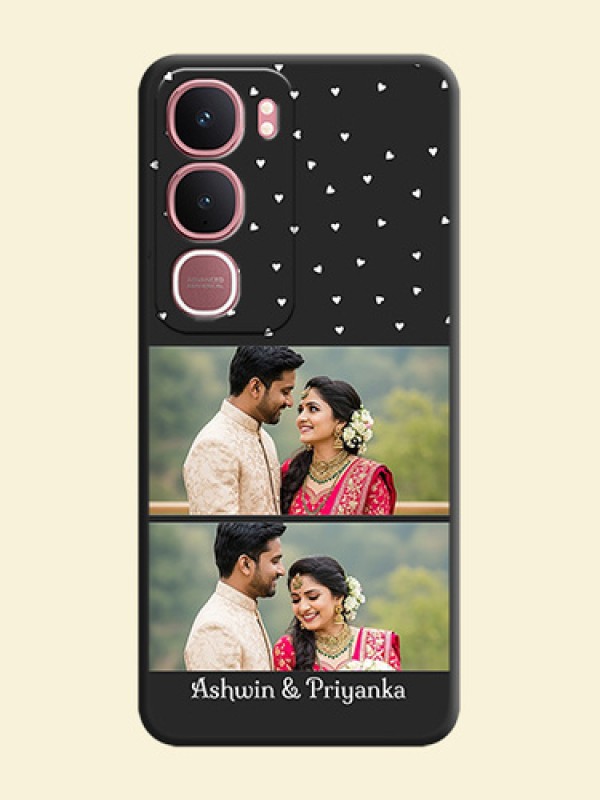 Miniature Love Symbols with Name On Space Black Custom Soft Matte Mobile Back Cover - Vivo Y31 5G