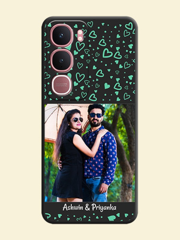Sea Green Indefinite Love Pattern on Photo On Space Black Custom Soft Matte Mobile Back Cover - Vivo Y31 5G