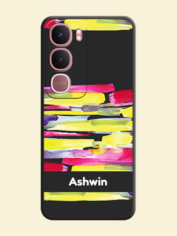 Brush Coloured On Space Black Custom Soft Matte Mobile Back Cover - Vivo Y31 5G