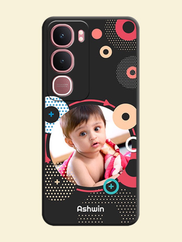 Multicoloured Round Image On Space Black Custom Soft Matte Mobile Back Cover - Vivo Y31 5G