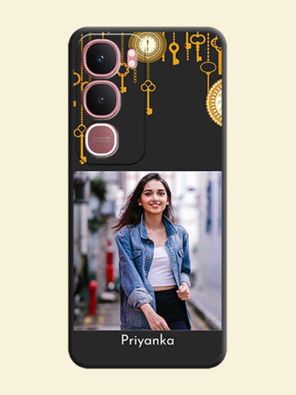 Decorative Design with Text On Space Black Custom Soft Matte Mobile Back Cover - Vivo Y31 5G