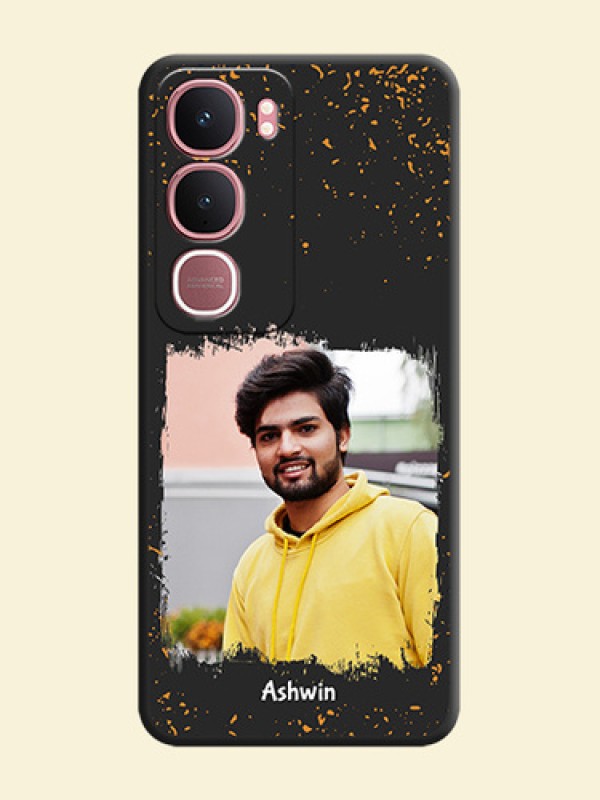 Spray Free Design on Photo On Space Black Custom Soft Matte Mobile Back Cover - Vivo Y31 5G