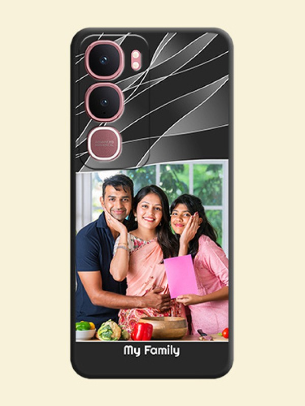 Mixed Wave Lines on Photo On Space Black Custom Soft Matte Mobile Back Cover - Vivo Y31 5G