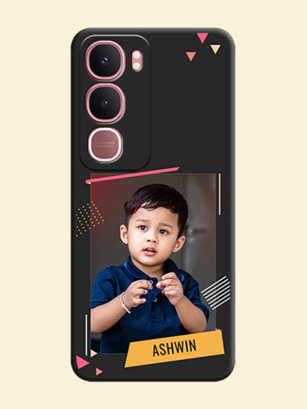 Photo Frame with Triangle Small Dots on Photo On Space Black Custom Soft Matte Mobile Back Cover - Vivo Y31 5G