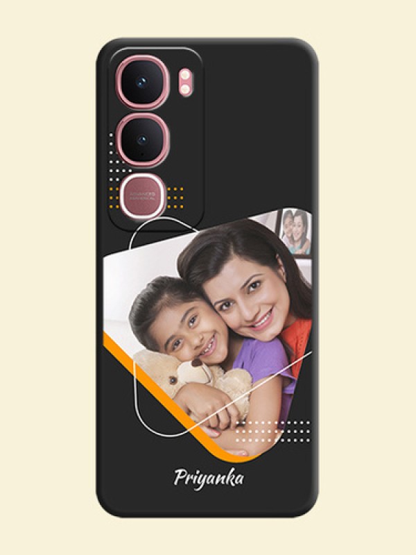 Yellow Triangle on Photo On Space Black Custom Soft Matte Mobile Back Cover - Vivo Y31 5G