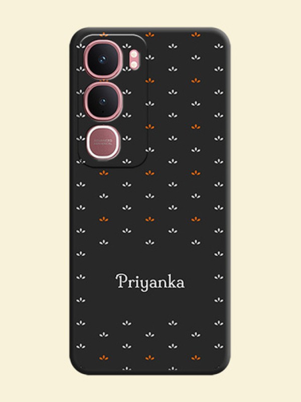 Simple Pattern With Custom Text On Space Black Custom Soft Matte Mobile Back Cover - Vivo Y31 5G