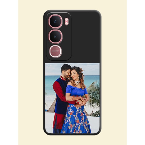 Image Upload With Space Black Color On Custom Soft Matte Mobile Back Cover - Vivo Y31 5G
