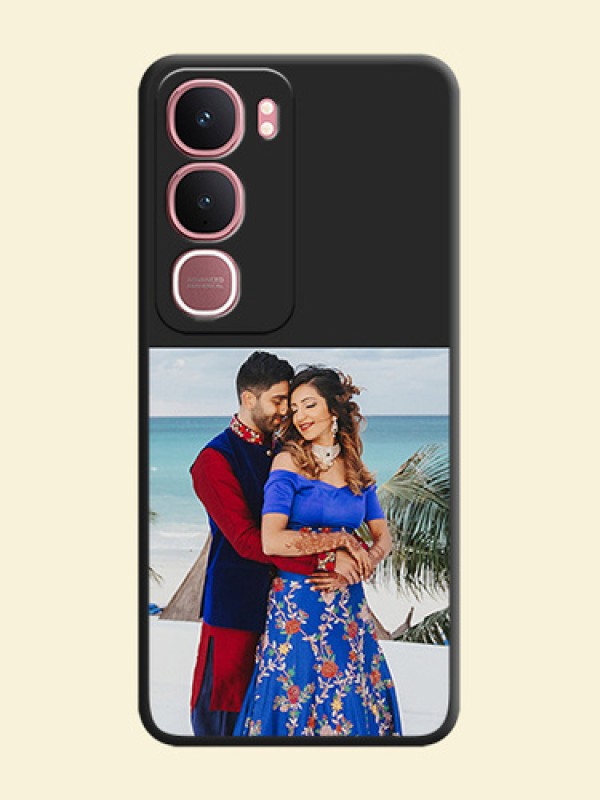 Image Upload With Space Black Color On Custom Soft Matte Mobile Back Cover - Vivo Y31 5G