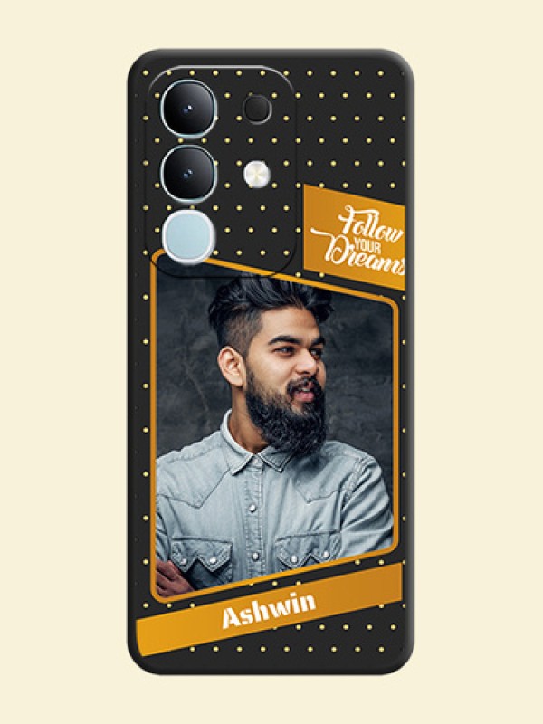 Follow Your Dreams with White Dots On Space Black Custom Soft Matte Mobile Back Cover - Vivo Y31 Pro 5G