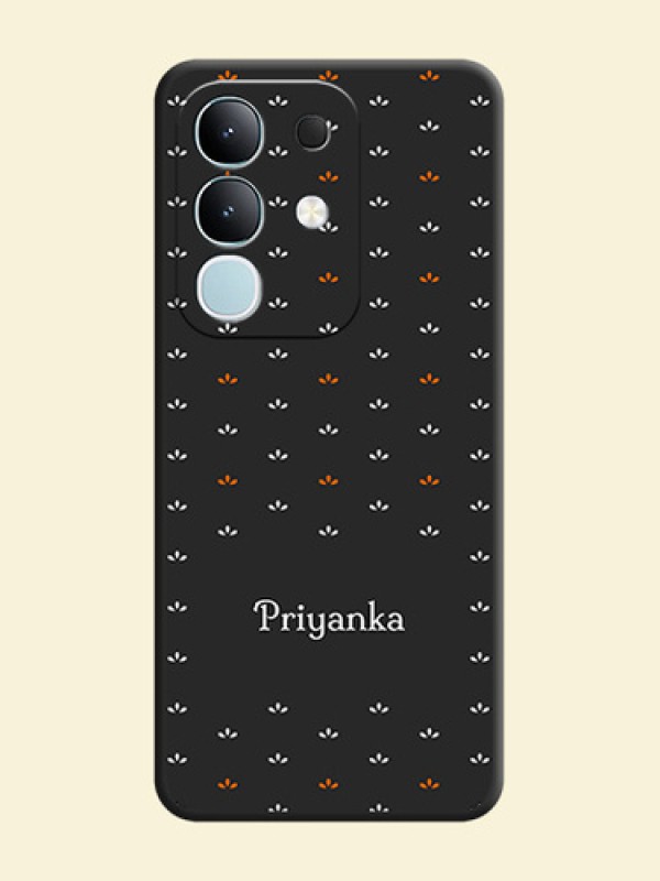 Simple Pattern With Custom Text On Space Black Custom Soft Matte Mobile Back Cover - Vivo Y31 Pro 5G