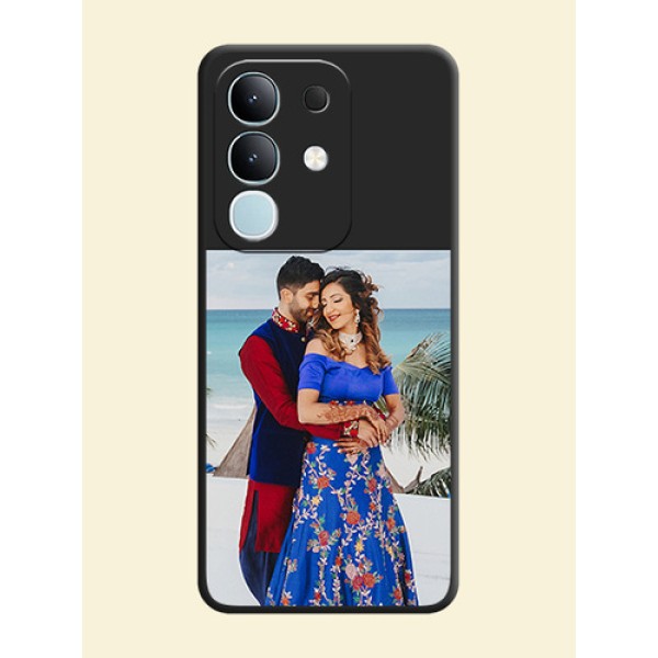 Image Upload With Space Black Color On Custom Soft Matte Mobile Back Cover - Vivo Y31 Pro 5G
