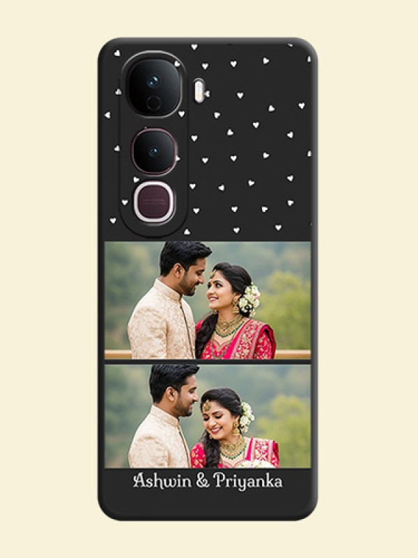 Miniature Love Symbols with Name On Space Black Custom Soft Matte Mobile Back Cover - Vivo Y400 Pro 5G