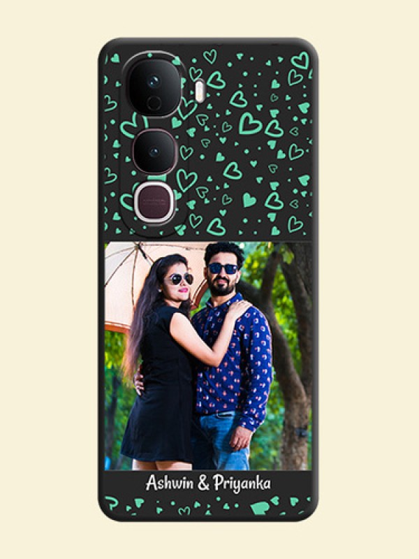 Sea Green Indefinite Love Pattern on Photo On Space Black Custom Soft Matte Mobile Back Cover - Vivo Y400 Pro 5G